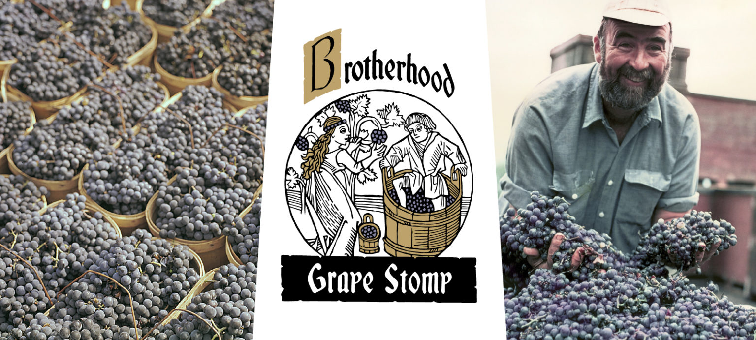 Grape stomping at Brotherhood Winery
